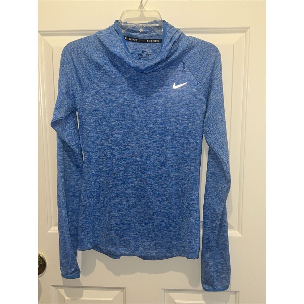 EUC Nike Running Dri Fit Hooded Pullover 685818 Women's Element Hoodie XS Blue